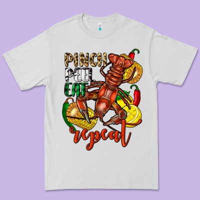 Pinch Peel Eat Repeat Crawfish Premium Tee Designed By Fadigitalartstudio