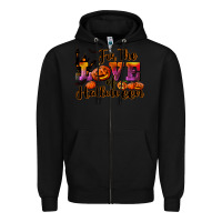 Black For The Love Of Halloween Zipper Hoodie - RanaPortraitStore