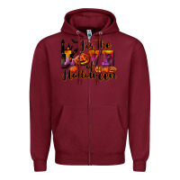 Burgundy For The Love Of Halloween Zipper Hoodie - RanaPortraitStore