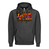 Charcoal Heather For The Love Of Halloween Zipper Hoodie - RanaPortraitStore