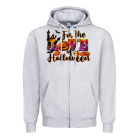Heather Grey For The Love Of Halloween Zipper Hoodie - RanaPortraitStore