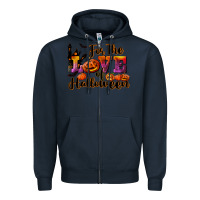 Navy For The Love Of Halloween Zipper Hoodie - RanaPortraitStore