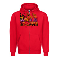 Red For The Love Of Halloween Zipper Hoodie - RanaPortraitStore