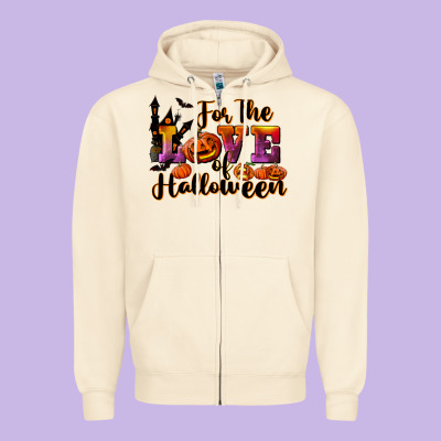 For The Love Of Halloween Zipper Hoodie Designed By Ranaportraitstore