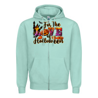 Seafoam For The Love Of Halloween Zipper Hoodie - RanaPortraitStore