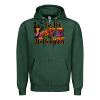 Sports Green For The Love Of Halloween Zipper Hoodie - RanaPortraitStore