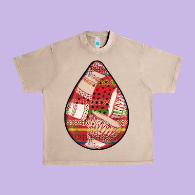 African Fabric Pattern Teardrop Earrings 3 Urban Heavy Tee Designed By Bundleandbundleshop