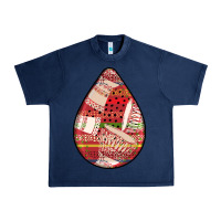Navy african fabric pattern teardrop earrings 3 Urban Heavy Tee - BundleAndBundleShop