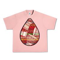 Salmon african fabric pattern teardrop earrings 3 Urban Heavy Tee - BundleAndBundleShop