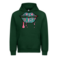 Forest Green beach babe leopard lips Urban Hoodie - Jasminsmagicworld