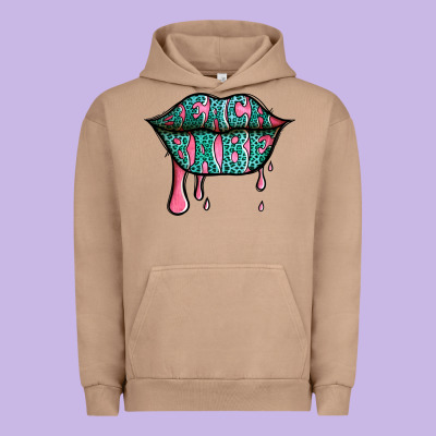 Beach Babe Leopard Lips Urban Hoodie Designed By Jasminsmagicworld