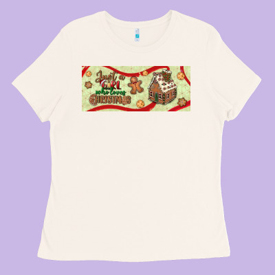 Just A Girl Who Loves Christmas Ladies Tee Designed By Bundleandbundleshop