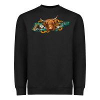 Black tennessee map long haired cow Heavyweight Sweatshirt - Jasminsmagicworld