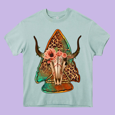 Bullskull Arrowhead Heavy Core Tee Designed By Jasminsmagicworld