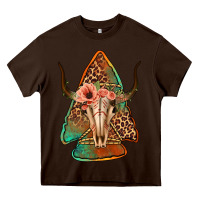 Chocolate Brown bullskull arrowhead Heavy Core Tee - Jasminsmagicworld