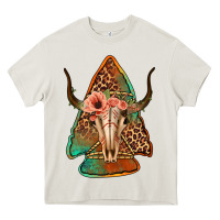 Cream bullskull arrowhead Heavy Core Tee - Jasminsmagicworld