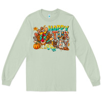 Matcha Happy Turkey Day Long Sleeve Tee - CowhideDigitalArt