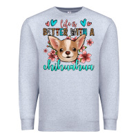 Heather Grey life is better with a chihuahua Premium Sweatshirt - Jasminsmagicworld