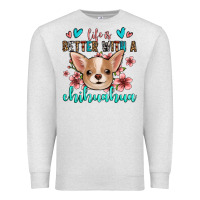 Oatmeal Heather life is better with a chihuahua Premium Sweatshirt - Jasminsmagicworld