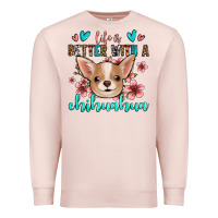 Pale Pink life is better with a chihuahua Premium Sweatshirt - Jasminsmagicworld