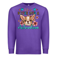 Purple life is better with a chihuahua Premium Sweatshirt - Jasminsmagicworld