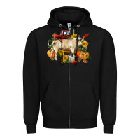 Black Fall charolais bull Zipper Hoodie - RanaPortraitStore