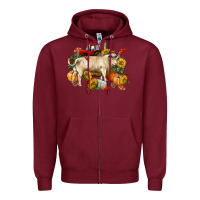 Fall Charolais Bull Zipper Hoodie | Teevron