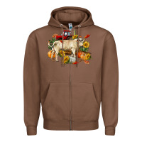 Chestnut Fall charolais bull Zipper Hoodie - RanaPortraitStore