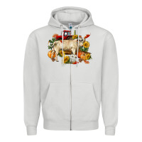 Dove Grey Fall charolais bull Zipper Hoodie - RanaPortraitStore