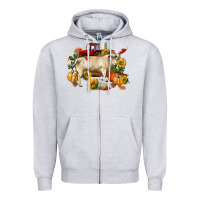 Heather Grey Fall charolais bull Zipper Hoodie - RanaPortraitStore