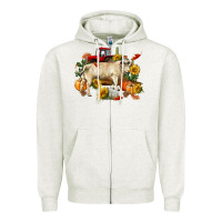 Oatmeal Heather Fall charolais bull Zipper Hoodie - RanaPortraitStore