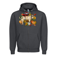 Smoke Fall charolais bull Zipper Hoodie - RanaPortraitStore