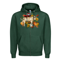 Sports Green Fall charolais bull Zipper Hoodie - RanaPortraitStore