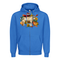 True Royal Fall charolais bull Zipper Hoodie - RanaPortraitStore