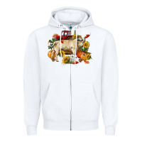White Fall charolais bull Zipper Hoodie - RanaPortraitStore