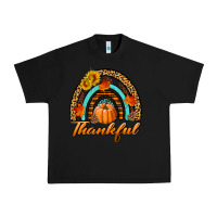 Black thankful pumpkin rainbow Urban Heavy Tee - BundleAndBundleShop