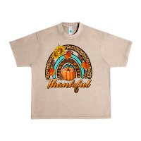 French Oak thankful pumpkin rainbow Urban Heavy Tee - BundleAndBundleShop