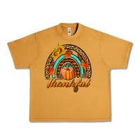 Peanut Butter thankful pumpkin rainbow Urban Heavy Tee - BundleAndBundleShop