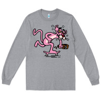 Heather Grey pink panther Long Sleeve Tee - linhVisuals