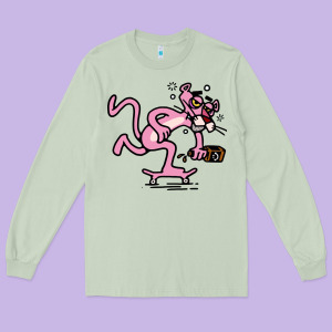 Pink Panther Long Sleeve Tee Designed By Linhvisuals