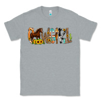 Heather Grey Cowgirl Horse Min Classic Tee - CowCowDesign