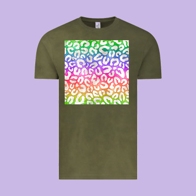 Watercolor Rainbow Leopard Seamless Pattern Vintage Tee Designed By Bundleandbundleshop