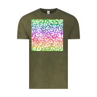 Vintage Olive watercolor rainbow leopard seamless pattern Vintage Tee - BundleAndBundleShop