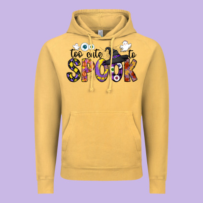 Too Cute To Spook Vintage Hoodie Designed By Cowhidedigitalart