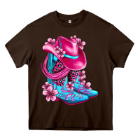 Chocolate Brown valentine cowboy boots and hat olivia Heavy Core Tee - OliviaCreatesArt