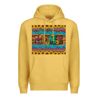 Antique Gold western home wind wheel sunflowers Premium Hoodie - Artiststas
