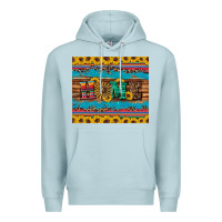 Blue Mist western home wind wheel sunflowers Premium Hoodie - Artiststas
