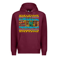 Burgundy western home wind wheel sunflowers Premium Hoodie - Artiststas
