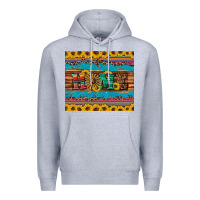 Heather Grey western home wind wheel sunflowers Premium Hoodie - Artiststas