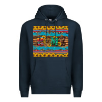 Navy western home wind wheel sunflowers Premium Hoodie - Artiststas